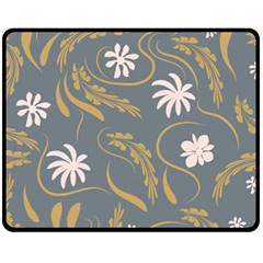 Folk Flowers Pattern  Fleece Blanket (medium)  by Eskimos