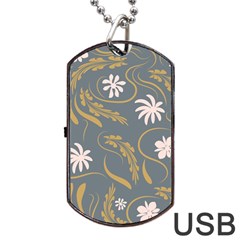 Folk Flowers Pattern  Dog Tag Usb Flash (one Side) by Eskimos