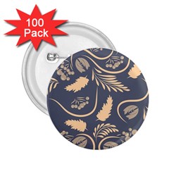 Folk flowers pattern  2.25  Buttons (100 pack) 