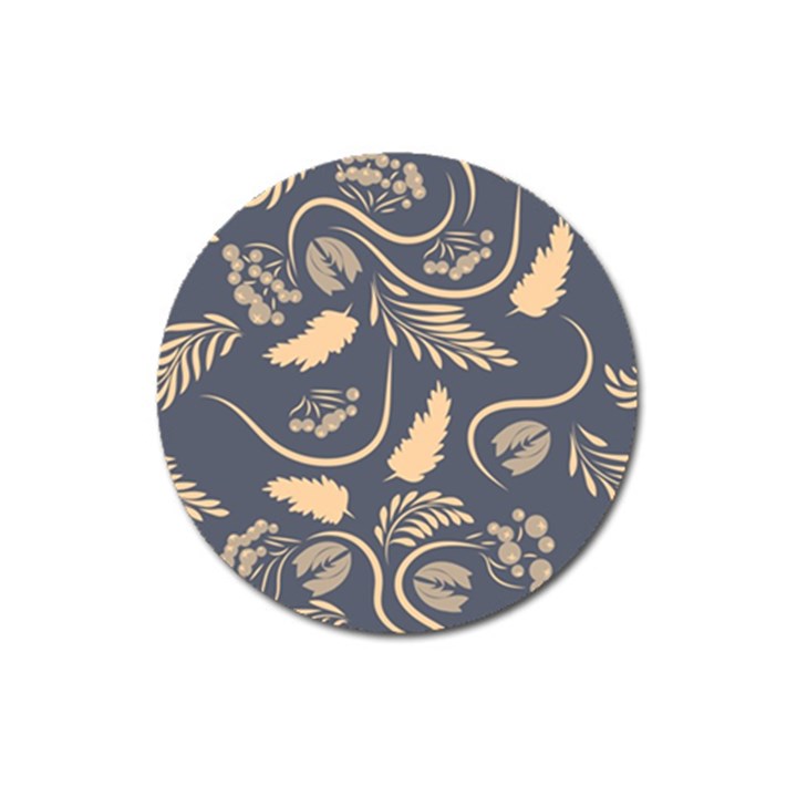 Folk flowers pattern  Magnet 3  (Round)