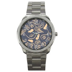 Folk flowers pattern  Sport Metal Watch