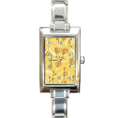 Folk Flowers Pattern  Rectangle Italian Charm Watch by Eskimos