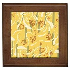 Folk Flowers Pattern  Framed Tile by Eskimos