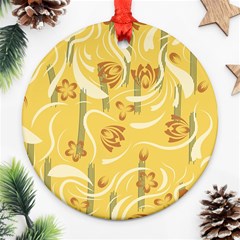 Folk Flowers Pattern  Ornament (round) by Eskimos