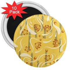 Folk Flowers Pattern  3  Magnets (10 Pack)  by Eskimos