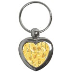 Folk flowers pattern  Key Chain (Heart) Front