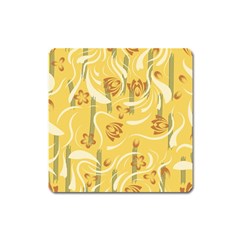 Folk Flowers Pattern  Square Magnet by Eskimos