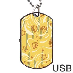 Folk Flowers Pattern  Dog Tag Usb Flash (two Sides) by Eskimos