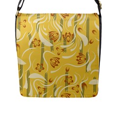 Folk Flowers Pattern  Flap Closure Messenger Bag (l) by Eskimos