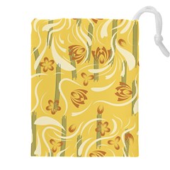 Folk Flowers Pattern  Drawstring Pouch (5xl) by Eskimos