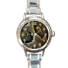 Leatherette Snake 2 Round Italian Charm Watch by skindeep