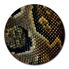 Leatherette Snake 2 Round Mousepads by skindeep