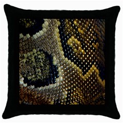 Leatherette Snake 2 Throw Pillow Case (black) by skindeep