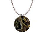 Leatherette Snake 2 1  Button Necklace Front