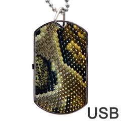 Leatherette Snake 2 Dog Tag Usb Flash (one Side) by skindeep