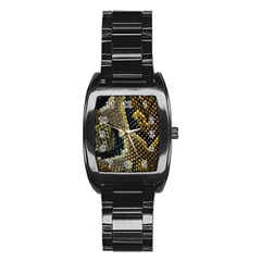 Leatherette Snake 2 Stainless Steel Barrel Watch by skindeep