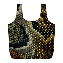 Leatherette Snake 2 Full Print Recycle Bag (l) by skindeep