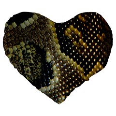 Leatherette Snake 2 Large 19  Premium Flano Heart Shape Cushions by skindeep