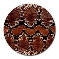 Leatherette Snake 3 Round Mousepads by skindeep