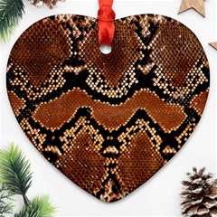 Leatherette Snake 3 Ornament (heart) by skindeep