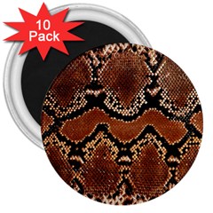 Leatherette Snake 3 3  Magnets (10 Pack)  by skindeep