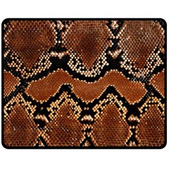 Leatherette Snake 3 Fleece Blanket (medium)  by skindeep