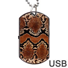 Leatherette Snake 3 Dog Tag Usb Flash (one Side) by skindeep