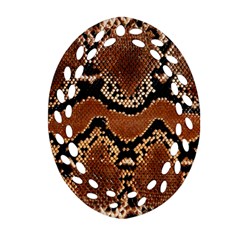 Leatherette Snake 3 Ornament (oval Filigree) by skindeep