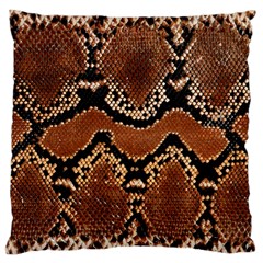 Leatherette Snake 3 Large Cushion Case (one Side) by skindeep