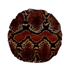 Leatherette Snake 3 Standard 15  Premium Round Cushions by skindeep