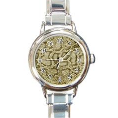 Leatherette Snake 4 Round Italian Charm Watch by skindeep