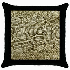 Leatherette Snake 4 Throw Pillow Case (black) by skindeep