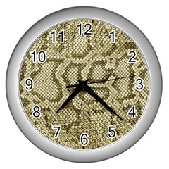 Leatherette Snake 4 Wall Clock (silver) by skindeep