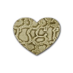 Leatherette Snake 4 Rubber Coaster (heart)  by skindeep