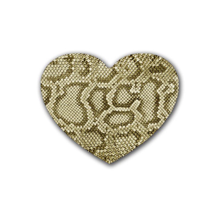 Leatherette Snake 4 Rubber Coaster (Heart) 