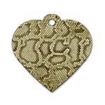 Leatherette Snake 4 Dog Tag Heart (Two Sides) Front