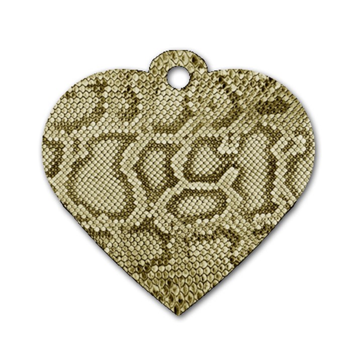 Leatherette Snake 4 Dog Tag Heart (Two Sides)