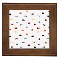 Cute Bright Little Cars Framed Tile by SychEva