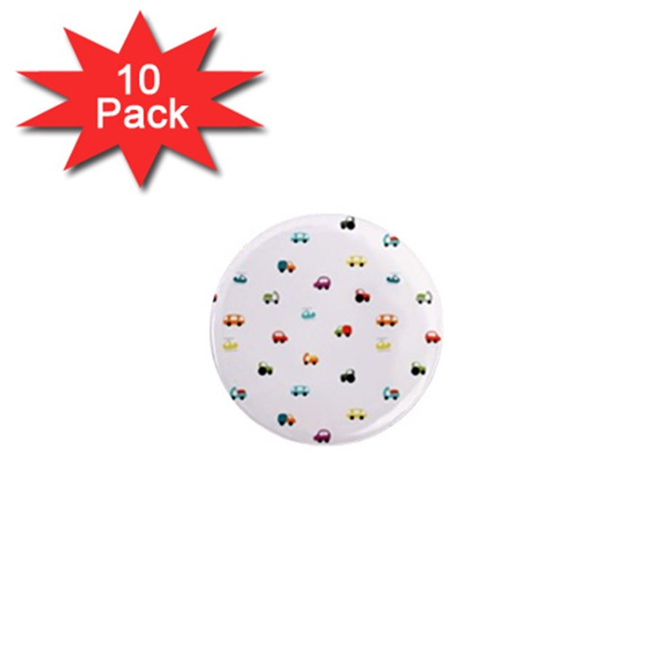 Cute Bright Little Cars 1  Mini Magnet (10 pack) 