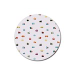 Cute Bright Little Cars Rubber Coaster (Round)  Front