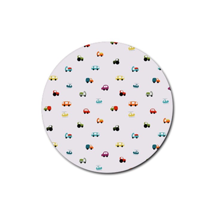 Cute Bright Little Cars Rubber Coaster (Round) 