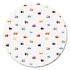 Cute Bright Little Cars Magnet 5  (round) by SychEva