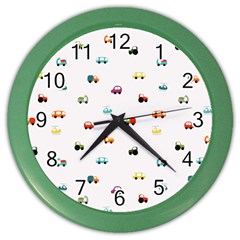 Cute Bright Little Cars Color Wall Clock by SychEva