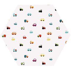 Cute Bright Little Cars Wooden Puzzle Hexagon by SychEva