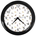 Funny Pugs Wall Clock (Black) Front