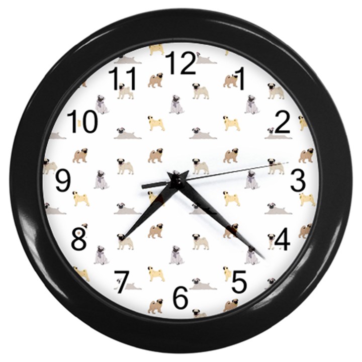 Funny Pugs Wall Clock (Black)