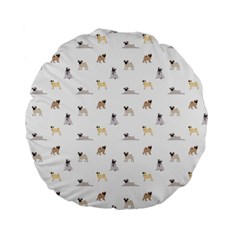 Funny Pugs Standard 15  Premium Flano Round Cushions by SychEva