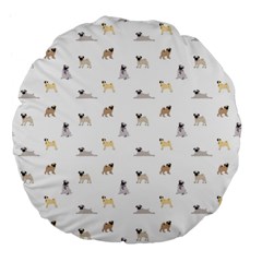 Funny Pugs Large 18  Premium Flano Round Cushions by SychEva