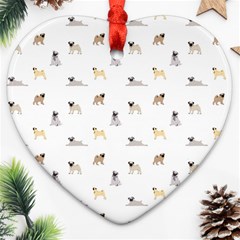 Funny Pugs Heart Ornament (two Sides) by SychEva