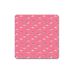 Funny Pugs  Cute Pets Square Magnet